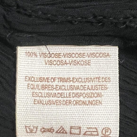 Free People Blouse Womens Medium Black Ruffle Button Front Sleeveless Boho Gauze - Picture 8 of 13